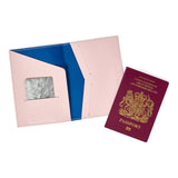 Light Pink Leather Passport Holder Travel Wallet - Italian leather