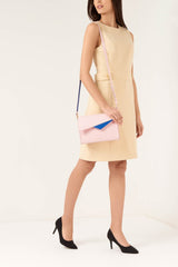 Pink Saffiano Leather Cross Body - Designer Stacy Chan