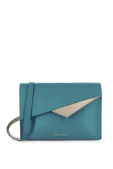 Teal Leather Cross Body Bag - Designer Handbag Stacy Chan