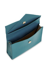 Teal Leather Cross Body Bag - Designer Handbag Stacy Chan