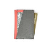 Grey Leather Card Case - Italian leather luxury card wallet