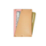Nude Beige Leather Card Case - Italian leather luxury card wallet