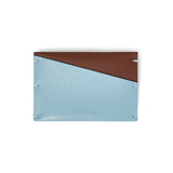 Light Blue Leather Card Case - Italian leather luxury card wallet