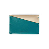 Teal Leather Card Case - Italian leather luxury card wallet