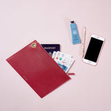 Fuchsia Italian Leather Large Pouch Clutch