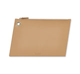 Nude Italian Leather Large Pouch Clutch