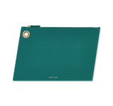 Teal Italian Leather Large Pouch Clutch