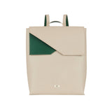 Two-tone White Saffiano Leather Backpack Designer Stacy Chan