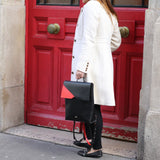 Black Italian Leather Backpack - Designer Stacy Chan