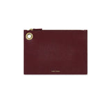Burgundy Italian Leather Pouch Clutch