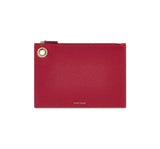 Fuchsia Italian Leather Pouch Clutch