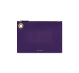 Purple Italian Leather Pouch Clutch