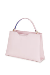 Midi Pink Saffiano Leather Tote Bag - Designer Stacy Chan