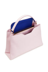 Midi Pink Saffiano Leather Tote Bag - Designer Stacy Chan