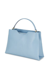 Midi Light Blue Saffiano Leather Tote Bag - Designer Stacy Chan