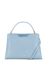 Midi Light Blue Saffiano Leather Tote Bag - Designer Stacy Chan
