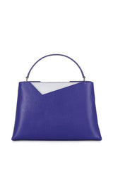 Midi Purple Saffiano Leather Handbag - Designer Stacy Chan