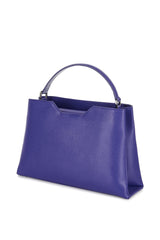 Midi Purple Saffiano Leather Handbag - Designer Stacy Chan