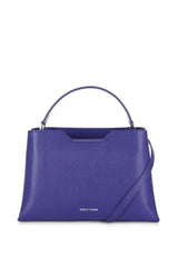 Midi Purple Saffiano Leather Handbag - Designer Stacy Chan