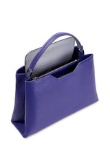 Midi Purple Saffiano Leather Handbag - Designer Stacy Chan