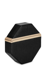 Imogen Clutch Bag | Noir Saffiano Leather