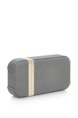 Sophie Clutch Bag | Grey Saffiano Leather