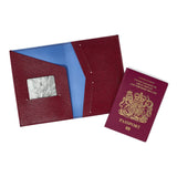 Burgundy Leather Passport Holder Travel Wallet - Italian leather