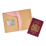 Nude beige Leather Passport Holder Travel Wallet - Italian leather