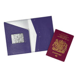 Purple Leather Passport Holder Travel Wallet - Italian leather