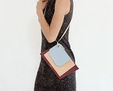 Reversible Italian Leather Belt in Nude Beige with Cross Body Pouches