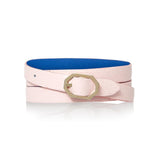 Light Pink Leather Bracelet Reversible - Italian Leather