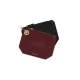 Black & Burgundy Italian Leather Coin Purses
