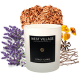 Luxury Vegan candle - hand poured in london - lavender sandalwood and amber scent