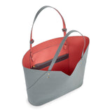 Italian leather grey tote bag - handbag - designer Stacy Chan