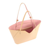 Nude Beige Leather Tote Bag - Designer Stacy Chan