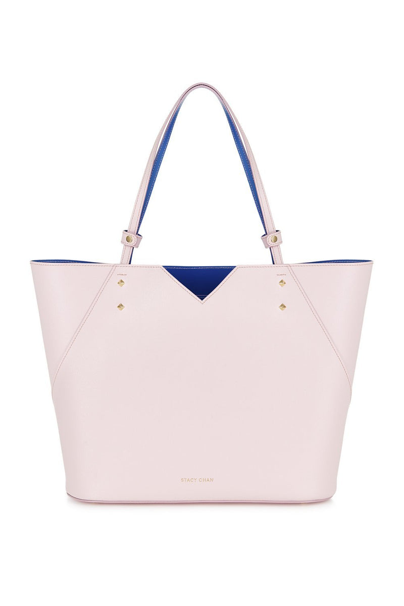 Pink Saffiano Leather Tote Bag - Designer Stacy Chan