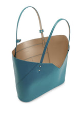 Teal Leather Tote Bag - Designer Handbag Stacy Chan