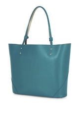 Teal Leather Tote Bag - Designer Handbag Stacy Chan