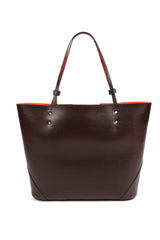 Brown Saffiano Leather Tote Bag Handbag Designer Stacy Chan