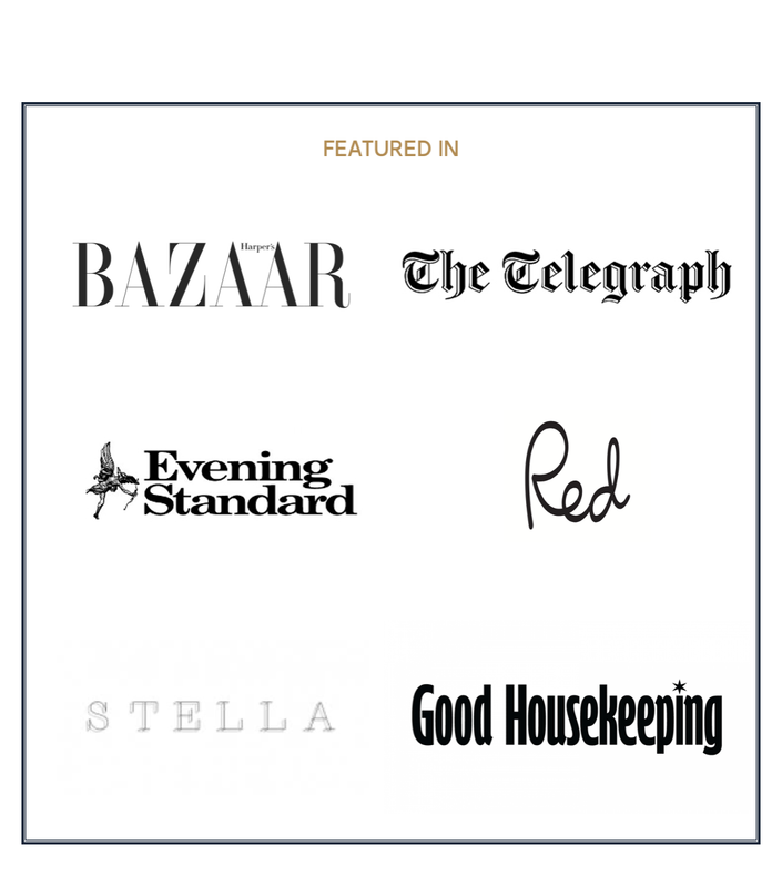 Featured Press for Stacy Chan Harper's Bazaar The Telegraph Good Housekeeping Evening Standard Red Magazine Stella Daily Mail