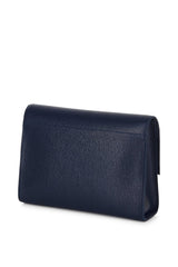 Navy Blue Saffiano Leather Cross Body Handbag - Designer Stacy Chan