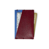 Burgundy Leather Card Case - Italian leather luxury card wallet