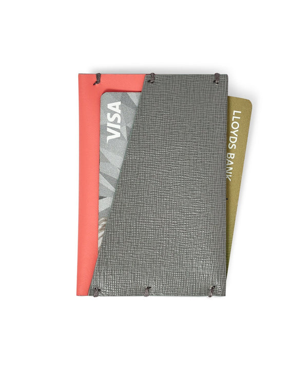 Card Holder | Grey Saffiano Leather