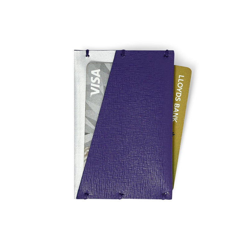 Purple Leather Card Case - Italian leather luxury card wallet