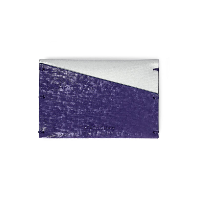 Purple Leather Card Case - Italian leather luxury card wallet