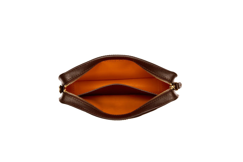 Brown Saffiano Leather Mini Bag Handbag - Designer Stacy Chan