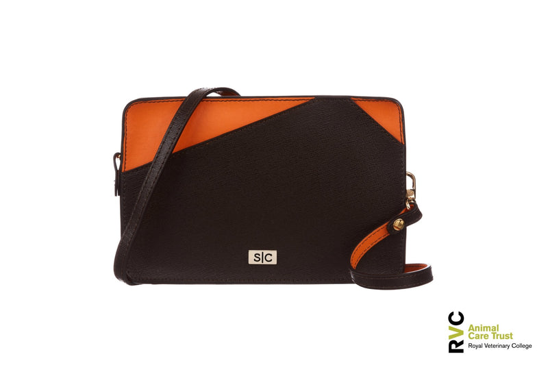 Brown Leather Mini Handbag for Charity - Designer Stacy Chan