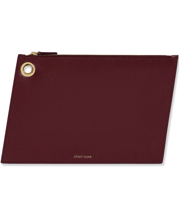 Large Ava Pouch | Bordeaux Saffiano Leather