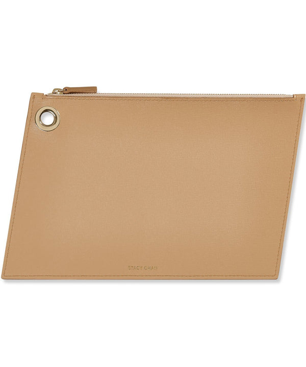 Large Ava Pouch | Nude Saffiano Leather