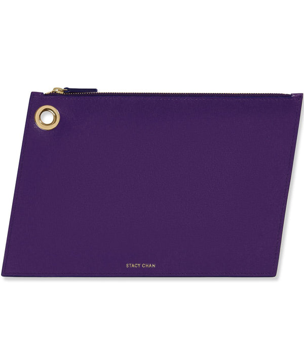 Large Ava Pouch | Violet Saffiano Leather